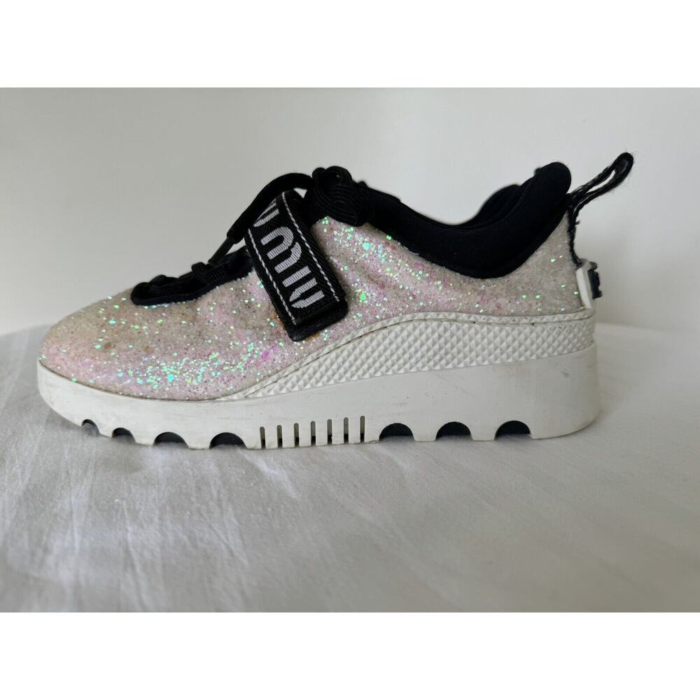 MIU MIU Glitter Platform Sneakers EU 36.5/US 6.5 - Picture 7 of 12